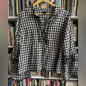 J Crew Gingham Cotton Blouse Shirt 12
